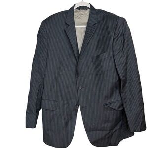 Kaps LORO PIANA Wool Pinstripe Blazer Size 44R Canada Made Business Casual.